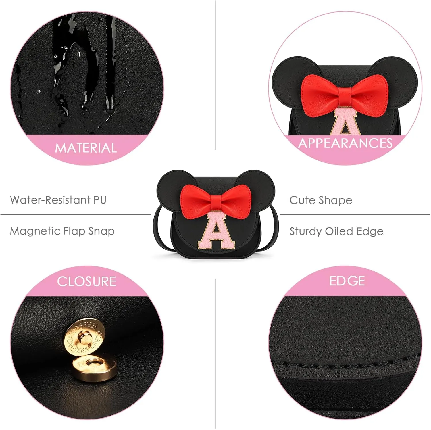 mibasies Toddler Purse Gifts for Girls: 3 Year Old Girl Gifts - Girls Toys Mini Mouse Purse Black H