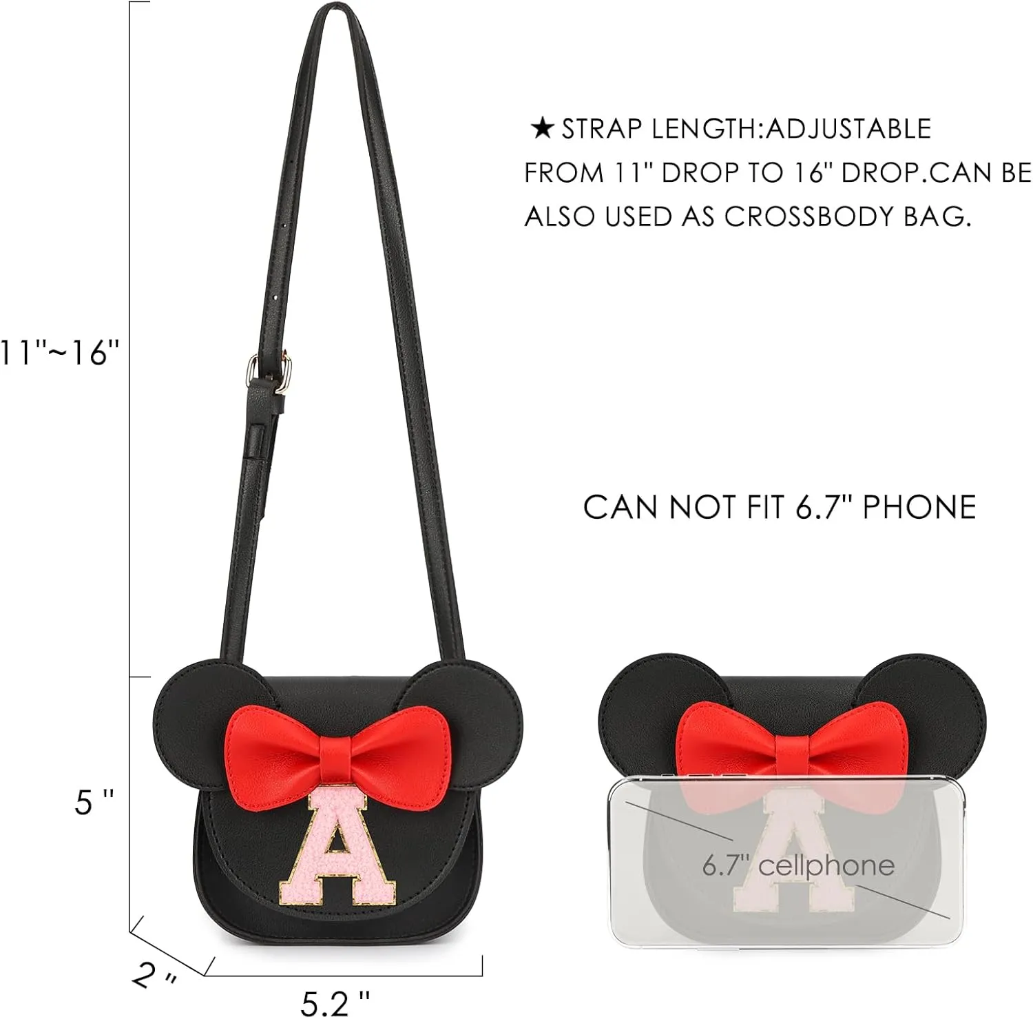 mibasies Toddler Purse Gifts for Girls: 3 Year Old Girl Gifts - Girls Toys Mini Mouse Purse Black H