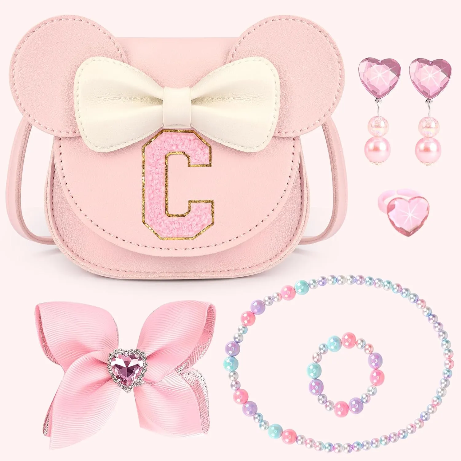 mibasies Toddler Purse Gifts for Girls: 3 Year Old Girl Gifts - Mini Mouse Toys for 2 Year Old Girl Purse Pink Set