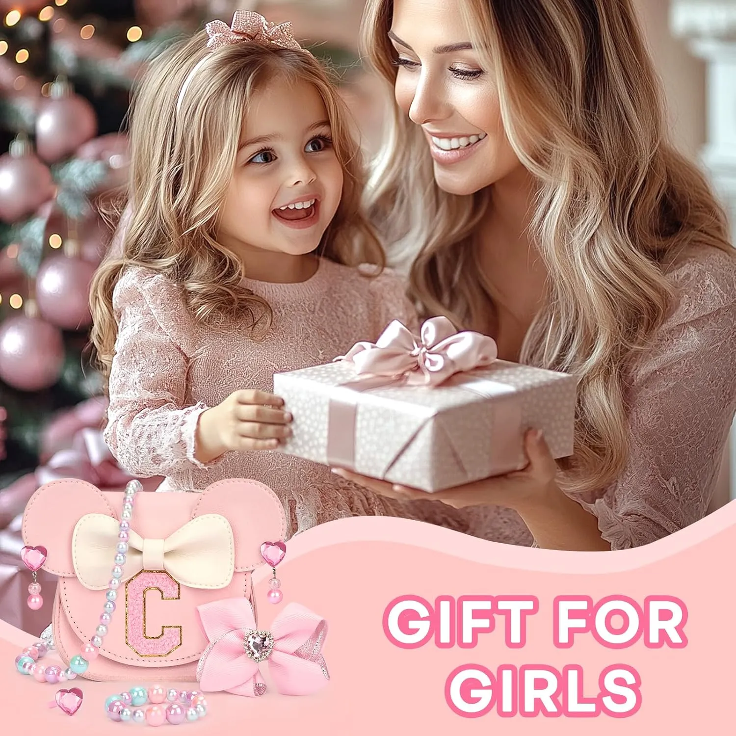 mibasies Toddler Purse Gifts for Girls: 3 Year Old Girl Gifts - Mini Mouse Toys for 2 Year Old Girl Purse Pink Set
