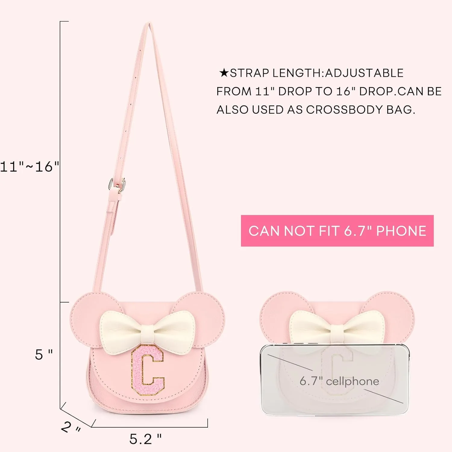 mibasies Toddler Purse Gifts for Girls: 3 Year Old Girl Gifts - Mini Mouse Toys for 2 Year Old Girl Purse Pink Set