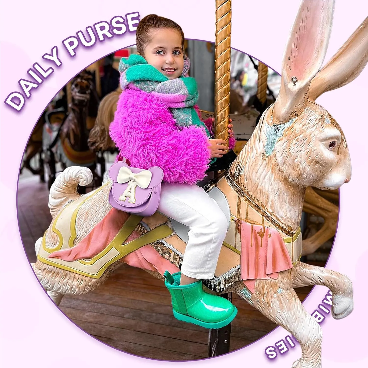 mibasies Toddler Purse Girl Gifts: Girls Birthday Gifts for 3 4 5 6 7 8 - Toys for Ages 2-4 Girls Mini Mouse Ears Purse Purple S