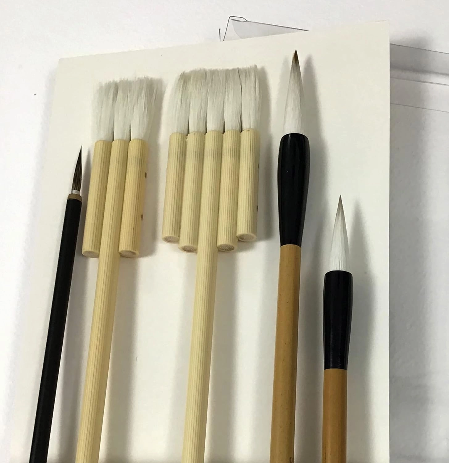 Michael Solovyev Signature Watercolor Brush Set - Handcrafted Natural Hair, Flat, Calligraphy & Liner Brushes, Wood Handles, 5-Piece Set