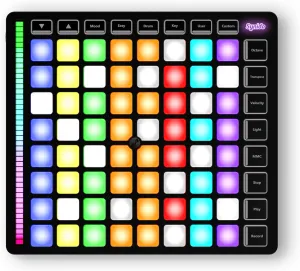 MIDI Pad Beat Maker Machine with 64 Velocity Sensitive RGB Pads, Portable MIDI Controller 8 * 8 Backlit Beating Machine with Easy Mode for Music Production Beginners, TempoPAD Z-1
