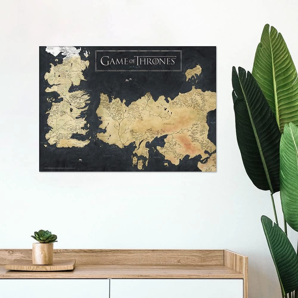 MIGHTYPRINT Game of Thrones – Westeros Map – Durable 24” x 17 Wall Art – NOT Made of Paper – Officially Licensed Collectible