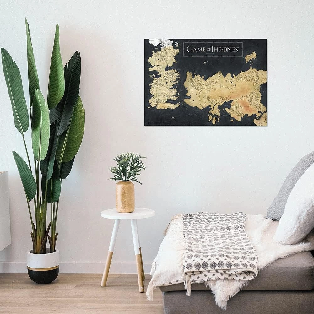 MIGHTYPRINT Game of Thrones – Westeros Map – Durable 24” x 17 Wall Art – NOT Made of Paper – Officially Licensed Collectible