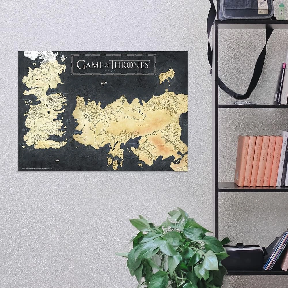MIGHTYPRINT Game of Thrones – Westeros Map – Durable 24” x 17 Wall Art – NOT Made of Paper – Officially Licensed Collectible