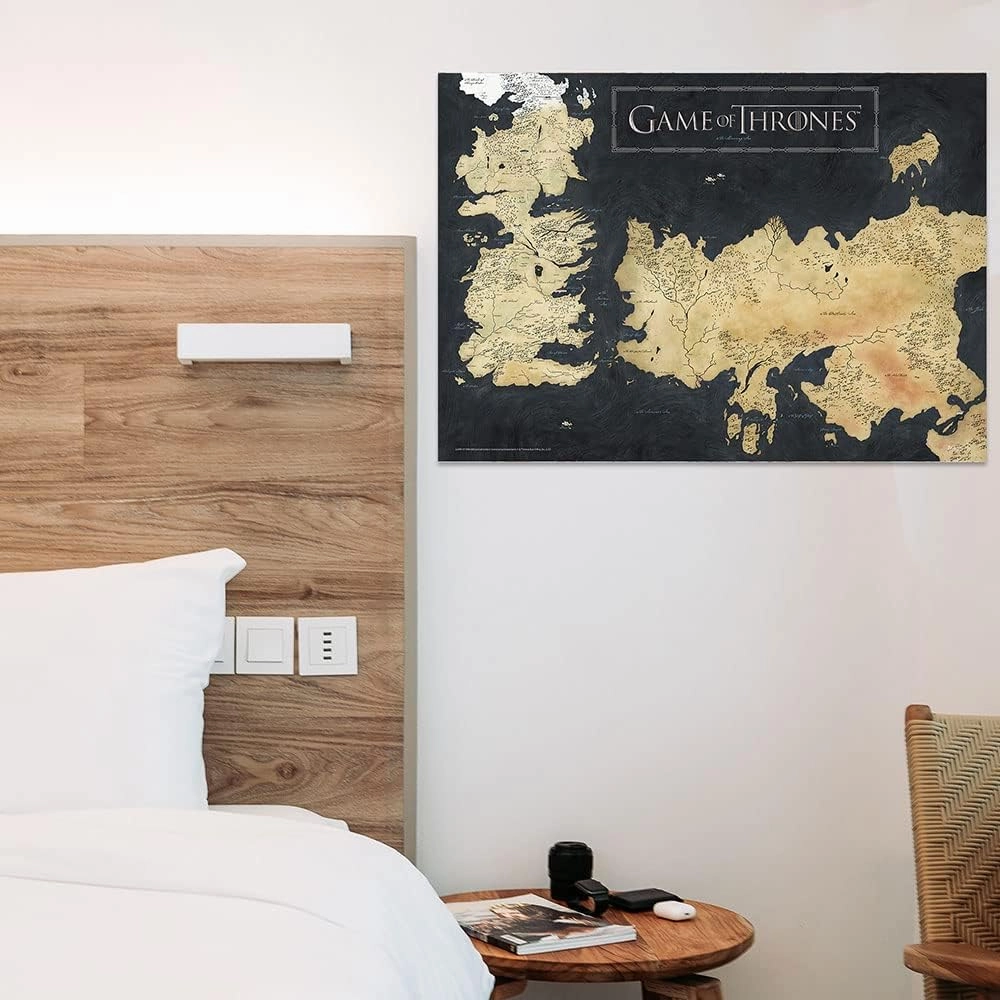 MIGHTYPRINT Game of Thrones – Westeros Map – Durable 24” x 17 Wall Art – NOT Made of Paper – Officially Licensed Collectible