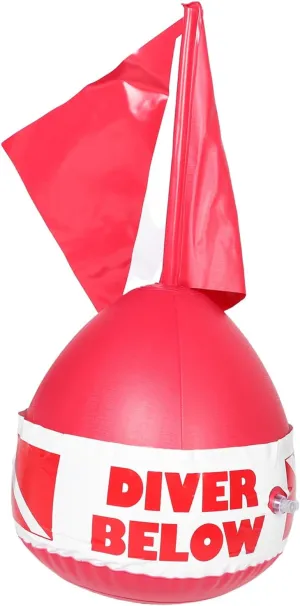 Mikikit PVC Inflatable Scuba Diving Marker Buoy High Visibility Float for Snorkeling Freediving Durable Signal Ball with Warning Indicators and Excellent Buoyancy