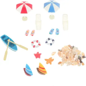 Milisten 2 Sets House Accessories Decorations Ornaments for Mini Beach Ornaments Miniature Beach Accessories Mini Beach