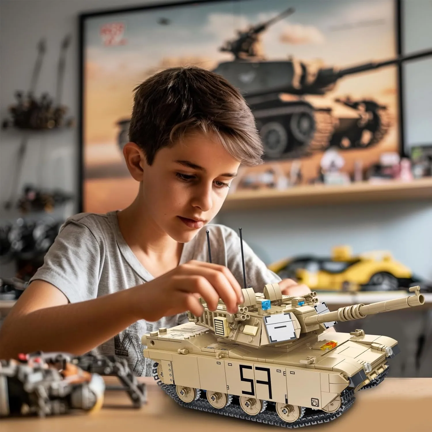 Military M1A2 RC Tank Building Toys - 1096 PCS WW2 Army Toys Blocks for Adults, World of Tanks Set for Sons, Grandchildren, Nieces, Nephews - Christmas & Birthday Gift
