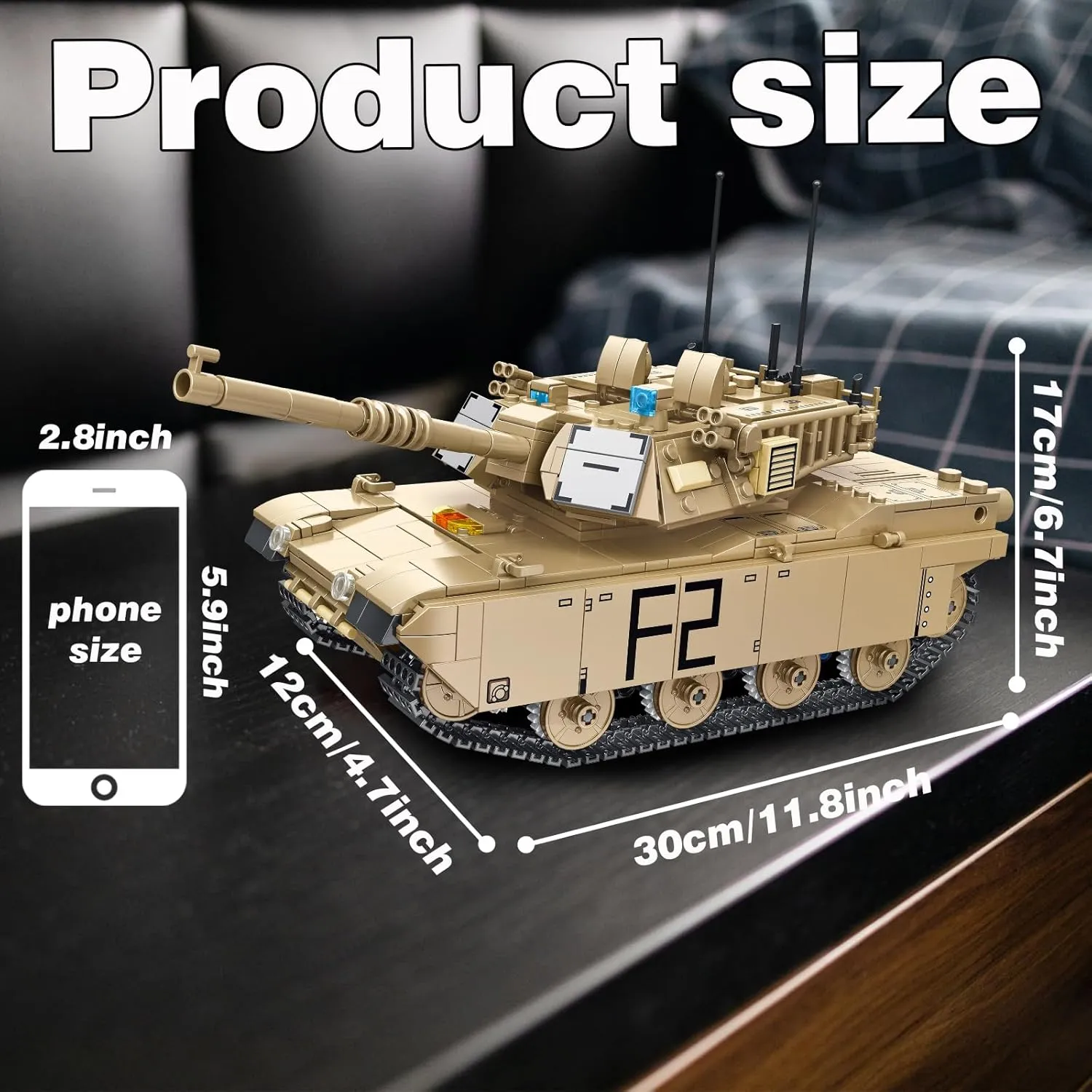 Military M1A2 RC Tank Building Toys - 1096 PCS WW2 Army Toys Blocks for Adults, World of Tanks Set for Sons, Grandchildren, Nieces, Nephews - Christmas & Birthday Gift