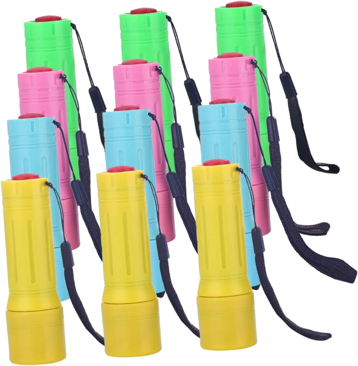 Mini for Boys and Girls 12 Pack Led Camping Hiking Compact Waterproof Flashlight Set