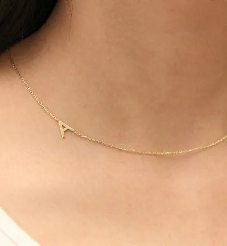 Mini Gold Initial Necklace