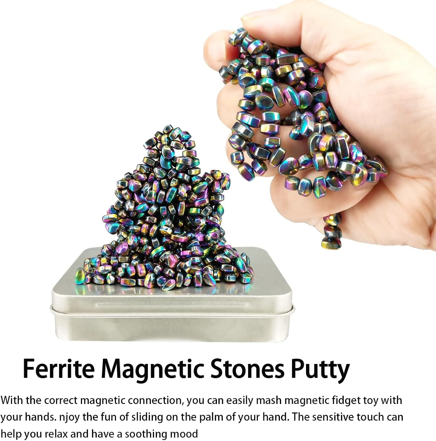 Mini Magnetic Balls, Over 1000 Ferrite Mini Magnets, Fidget Ball Toy for Adults, Relieve Anxiety and Stress, Office Desk Toy, Colorful Metal Fidget Putty
