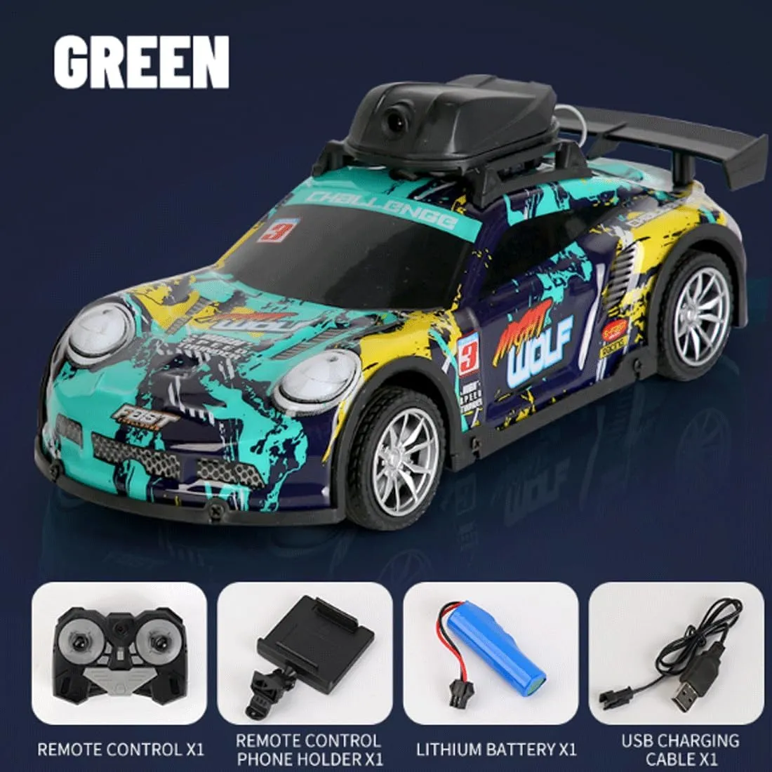 Mini RC Drift Car for Adults, 2.4GHz 4CH APP-Controlled RC Car with HD Camera & LED Light, Real-Time Recording RC Racing Toys Hobbyist Gift