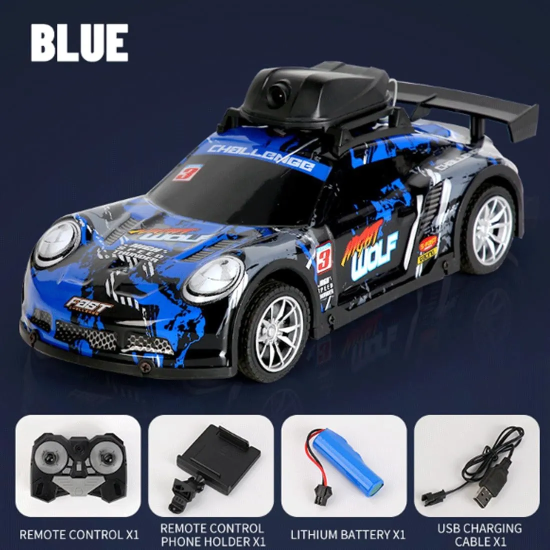 Mini RC Drift Car for Adults, 2.4GHz 4CH APP-Controlled RC Car with HD Camera & LED Light, Real-Time Recording RC Racing Toys Hobbyist Gift