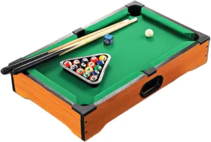 Mini Table Pool Set Wood with Game Balls Playset Easy to Install Snooker Billiards Toy for Travel Game Room Indoor Home Desk