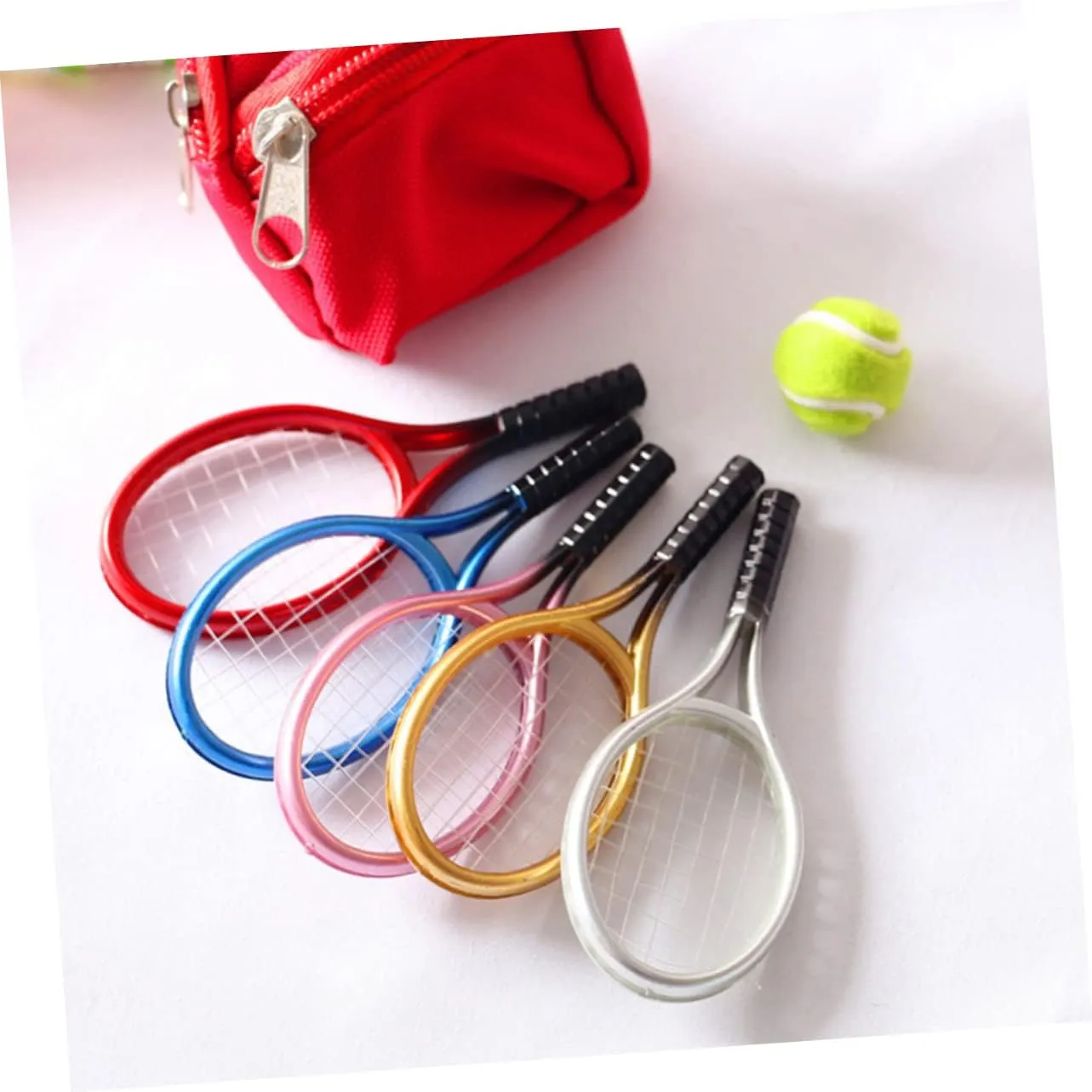 Mini Tennis Racket Durable Rackets Model for Mini House Accessories Random Color Design for Play and