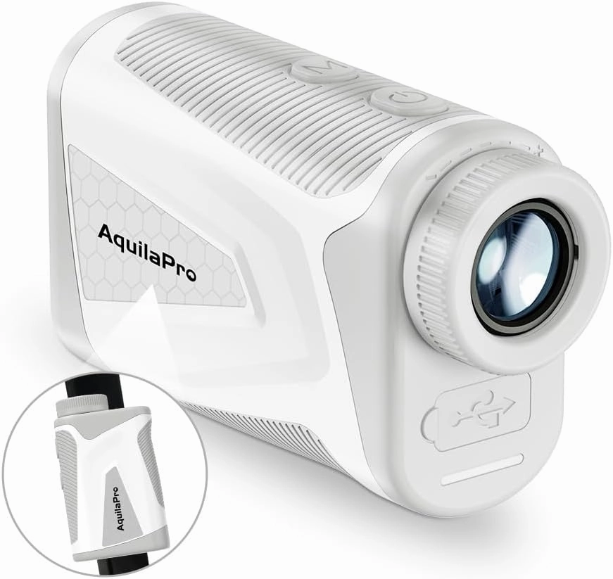 Mini4 Golf Rangefinder with Slope, Newly Upgraded Magnet, 1,000 Yards Range Finder Golf, 0.5 Yard Accuracy, 7X Magnification, Flag Lock Vibration, Rechargeable Golf Laser Rangefinder