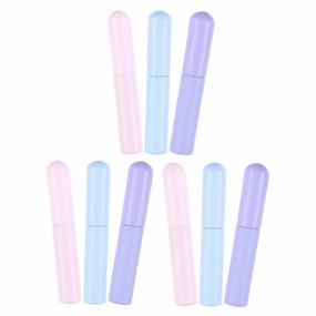 Mini Silicone Lip Brush Set 9 Pieces for Quick Touch-ups Travel Brush Applicators for Lipstick Concealer