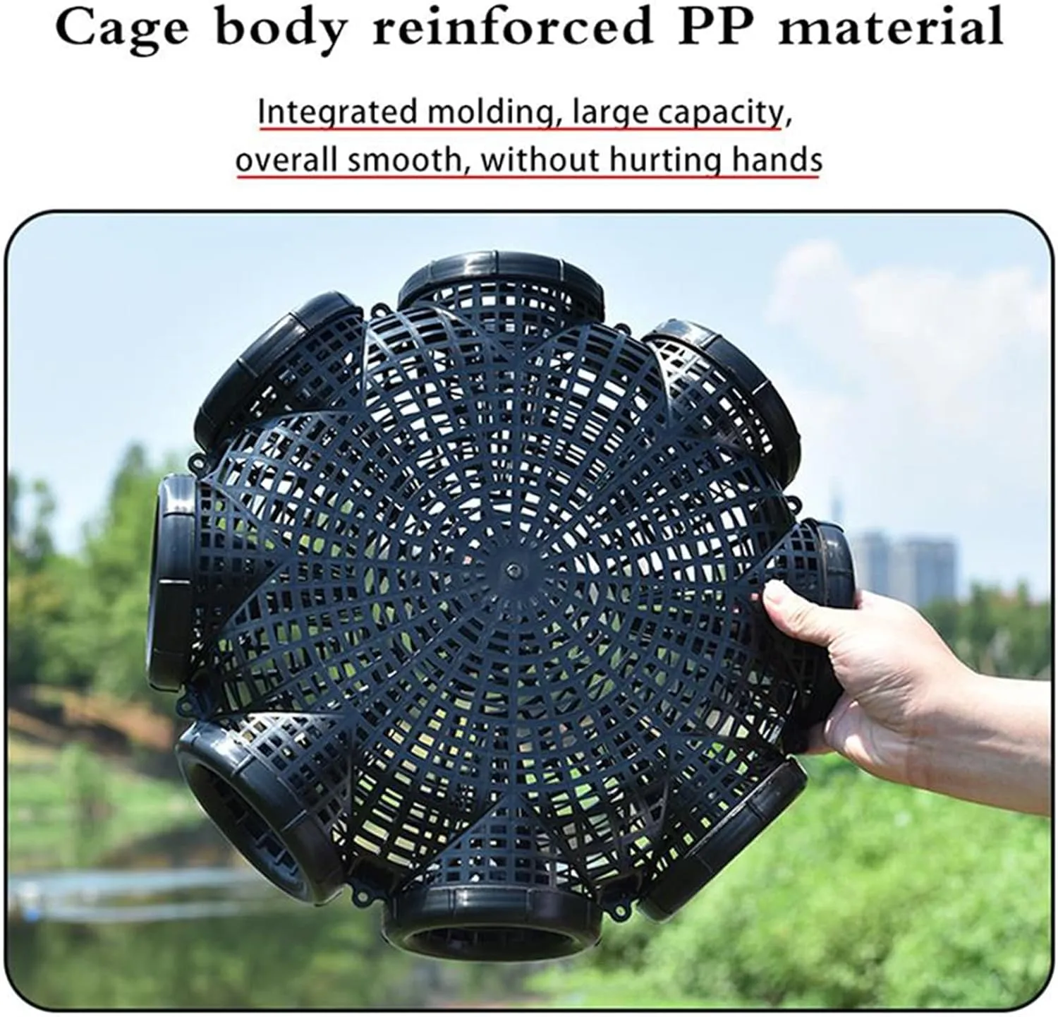 Minnow Traps for Bait Fish, Minnow Trap Crawfish Trap, Crab Pots for Crabbing, Fishing Cage Basket Plastic Outdoor EEL Loach Catching Basket, Durable Plastic Container Supplies Black Fish Net -C