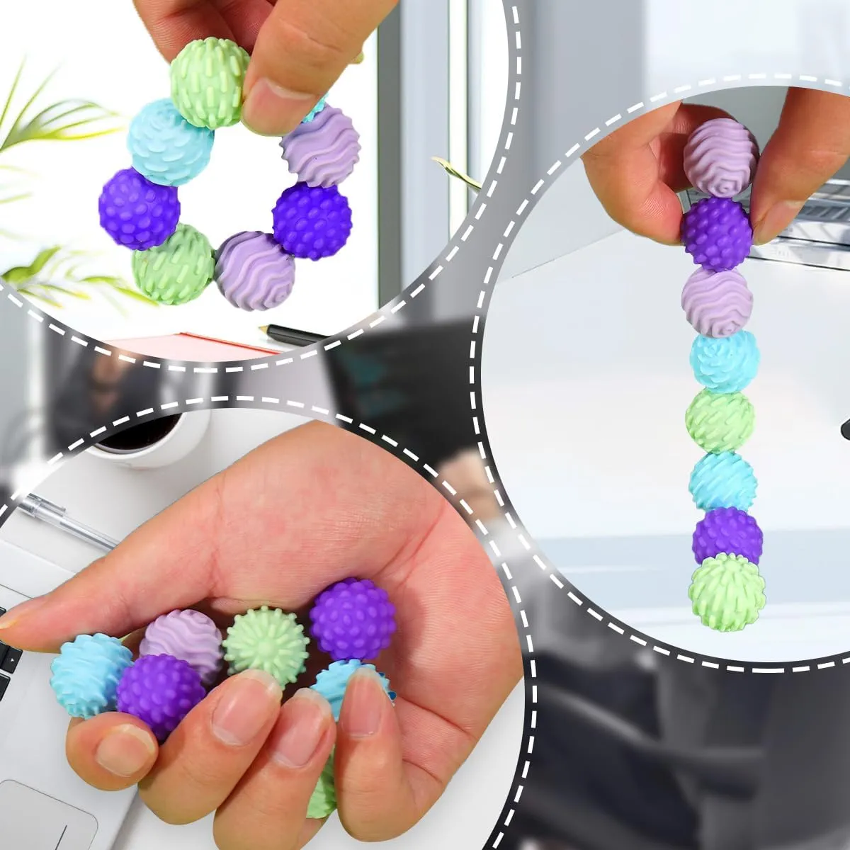 Mity rain 12PCS Fidget Toys - Magnetic Attraction Stress Balls with Silicone Shell for Adults - to Calm Restless Hands and Anxious Mind, Silicone Roller Magnet Balls Sensory Adults