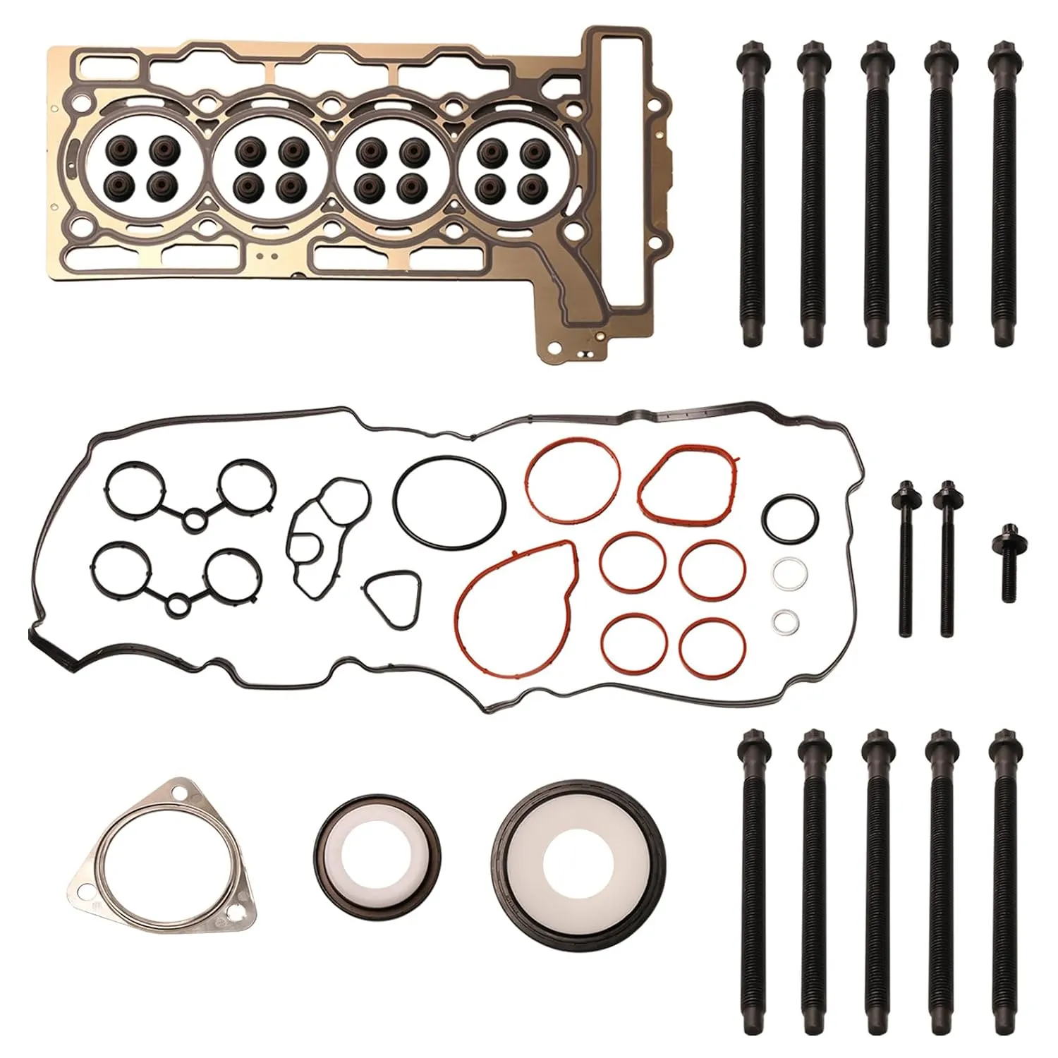 MLS Engine Head Gasket Set with Bolts Fit for Mini Cooper R56 Hatchback 2007-2008, Fit for Mini Cooper R55 R56 2009-2012, for 1.6L L4 DOHC Turbo N14B16C, N14B16A, OE# 9815416 ES72451