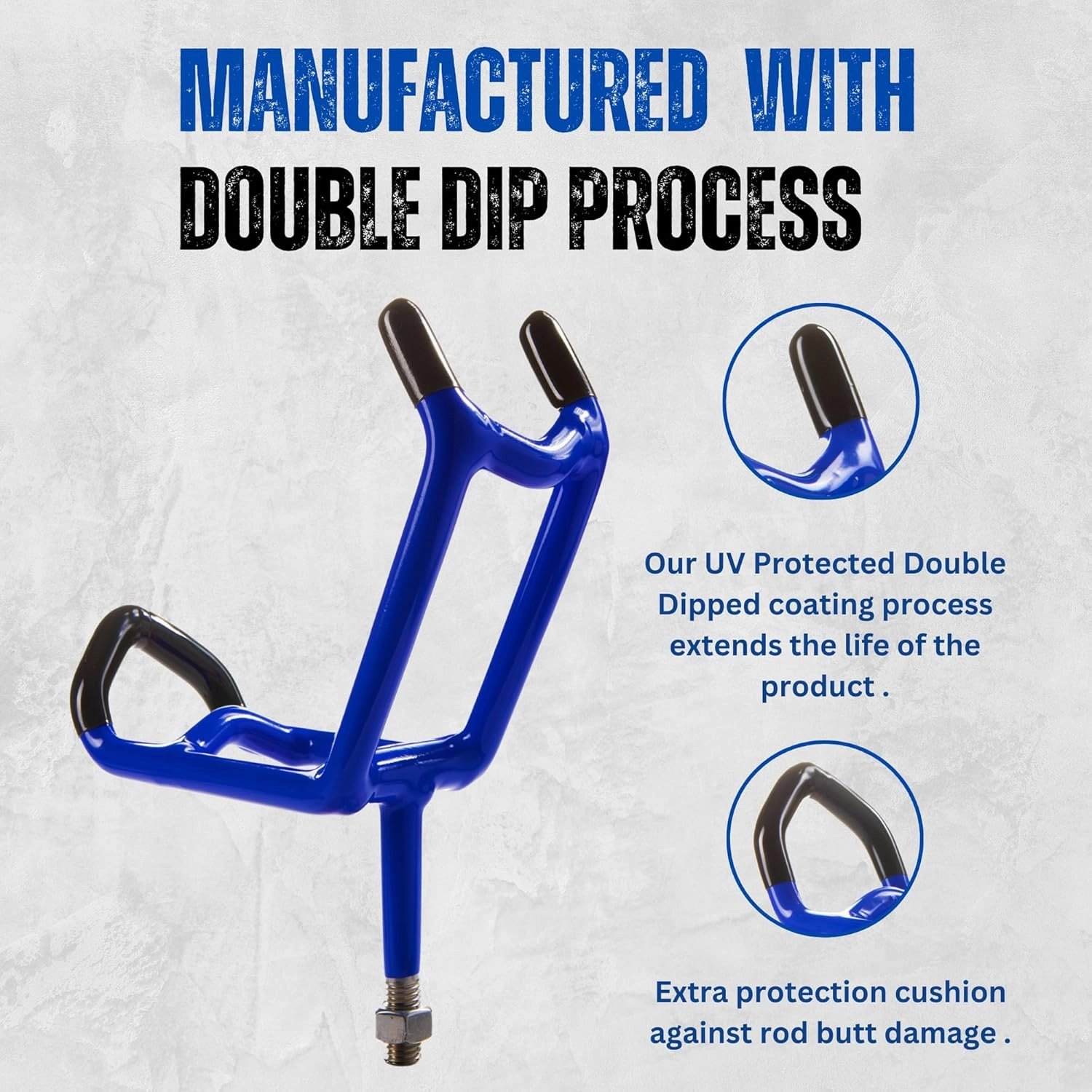 Monster Rod Holders Double Action 33/45 Degree | Fishing Rod Holders for Boats, Kayaks, Deck Mounts | Boat Rod Holders for Fishing | Heavy-Duty Stainless Steel with UV-Resistant Coating