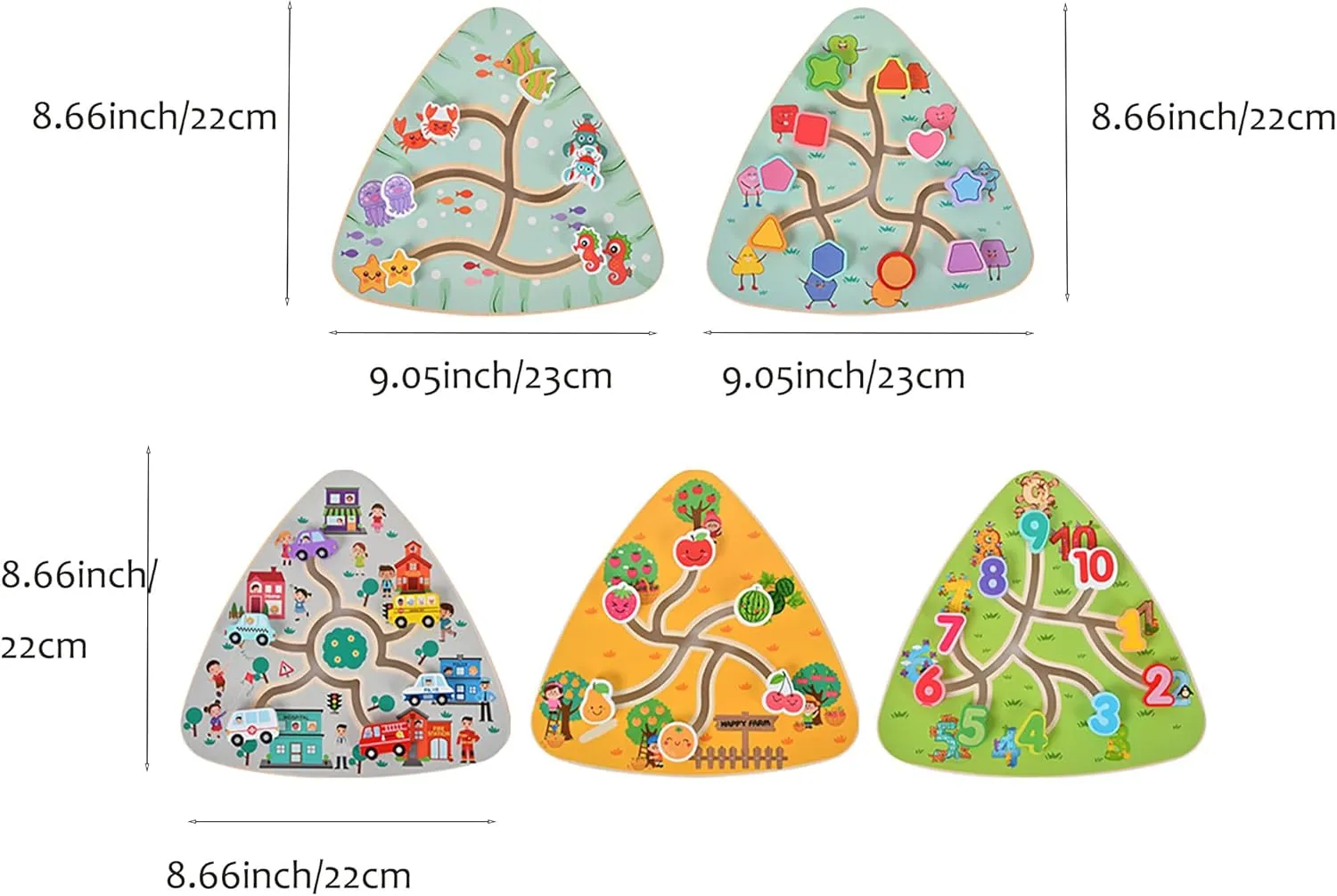 Montessori Maze Board Games Educational Toy for 3 4 5 Years Old Kids Boys Girls (Fruit)