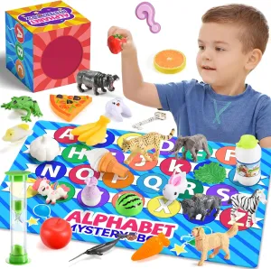 Montessori Toys for Toddlers,26Pcs Alphabet Mystery Box Alphabet Learning Toys Letter Matching Game Birthday Gifts Easter Basket Stuffers for 3 4 5 6 Year Old Boys Girls Learning Toys for Ages 2-4 5-7