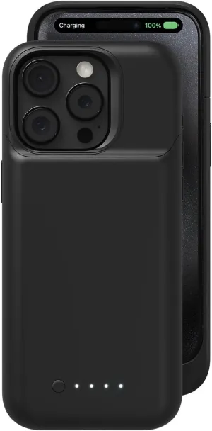 mophie Juice Pack iPhone 15 Pro Battery Case - Legendary Power & Protection - Up to 50% Extra Battery, 6ft Drop Safety, Eco-Friendly Design, Black