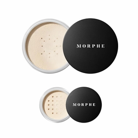 Morphe Jumbo & Mini Bake & Set Translucent Setting Powder Duo - Lightweight, Talc-Free Finishing Powder for Face Makeup with a Soft, Natural Finish - Minimizes Shine for Up to 24HR - Translucent (0.62