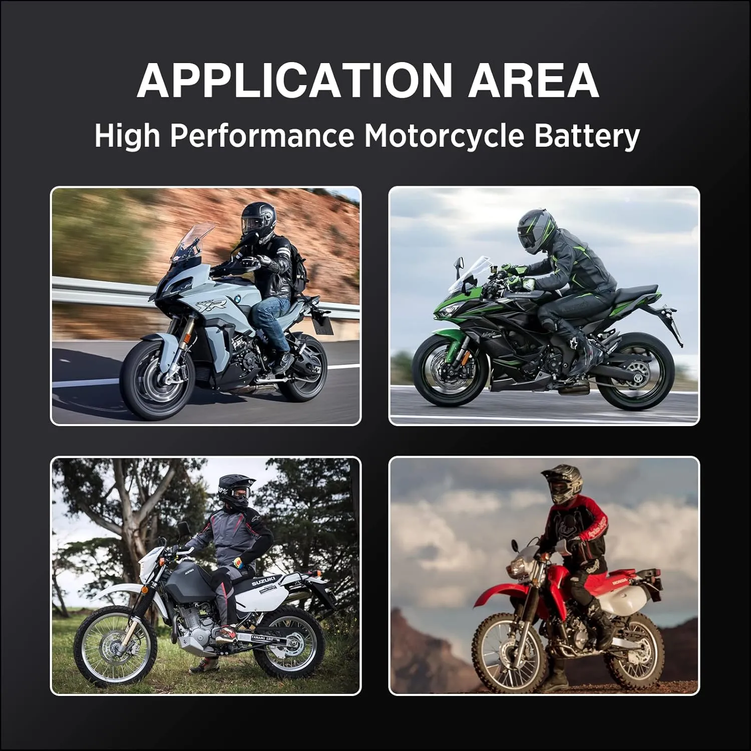 Motorcycle Battery YTX9-BS, UPLUS EB9-4 ATV Scooter Battery Maintenance Free - Sealed AGM Powersport Batteries