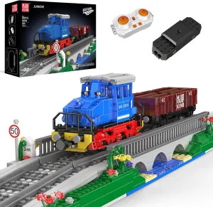 Mould King Diesel Locomotive Train with A Bridge Building Kit, RC Control Internal Combustion Locomotive, ESU KG230 Scale Model with Train Tracks for Adults Kids Girls Boys (1117 Pieces)