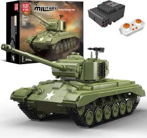 Mould King M26 Pershing Tank Building Kit, RC Control WW2 Military Vehicle Construction Blocks Set, Adult Collectible Army Model to Build and Display, Boy Toys for Teen Gifts (1054 PCS)