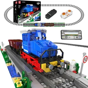Mould King RC Train Building Blocks, 1117  PCS MOC Diesel Locomotive Train Model Kit with Bridge and Tracks, App Control ESU KG230 Train Set for Adults Kids Collections Enthusiasts 8 