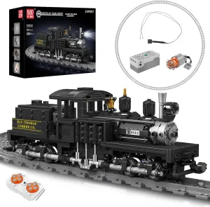 Mould King Shay-Type Steam Locomotive Building Set with LED Lighting, Remote/App Control Model Train Block Kit with Tracks, Engineering Toy Kit for Adults (880 PCS)