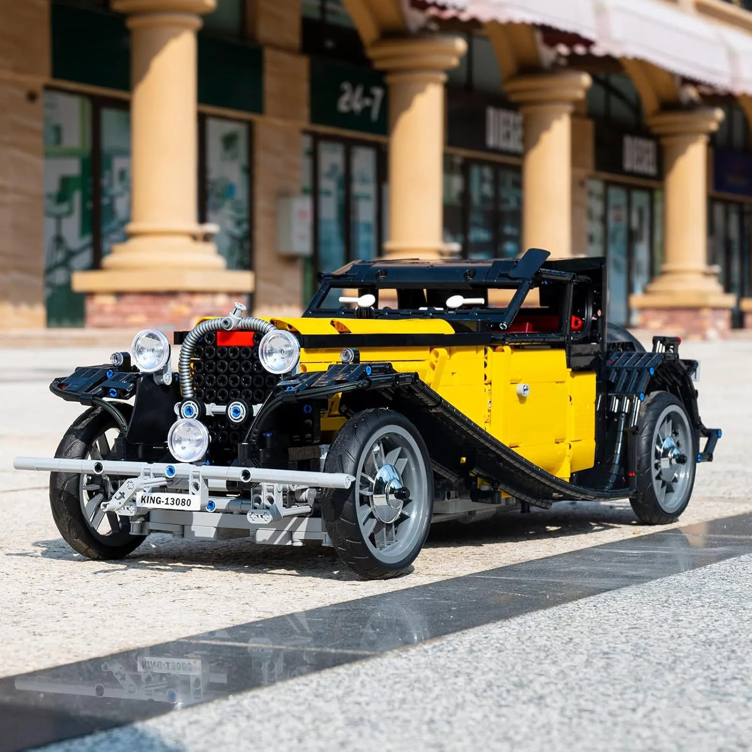 Mould King Vintage Car Technique Building Block Kits, MOC Racing Car Model Toy, Vehicle Gifts for Kid Age 8 /Adult-3564 Pieces(Dyanamic Version)
