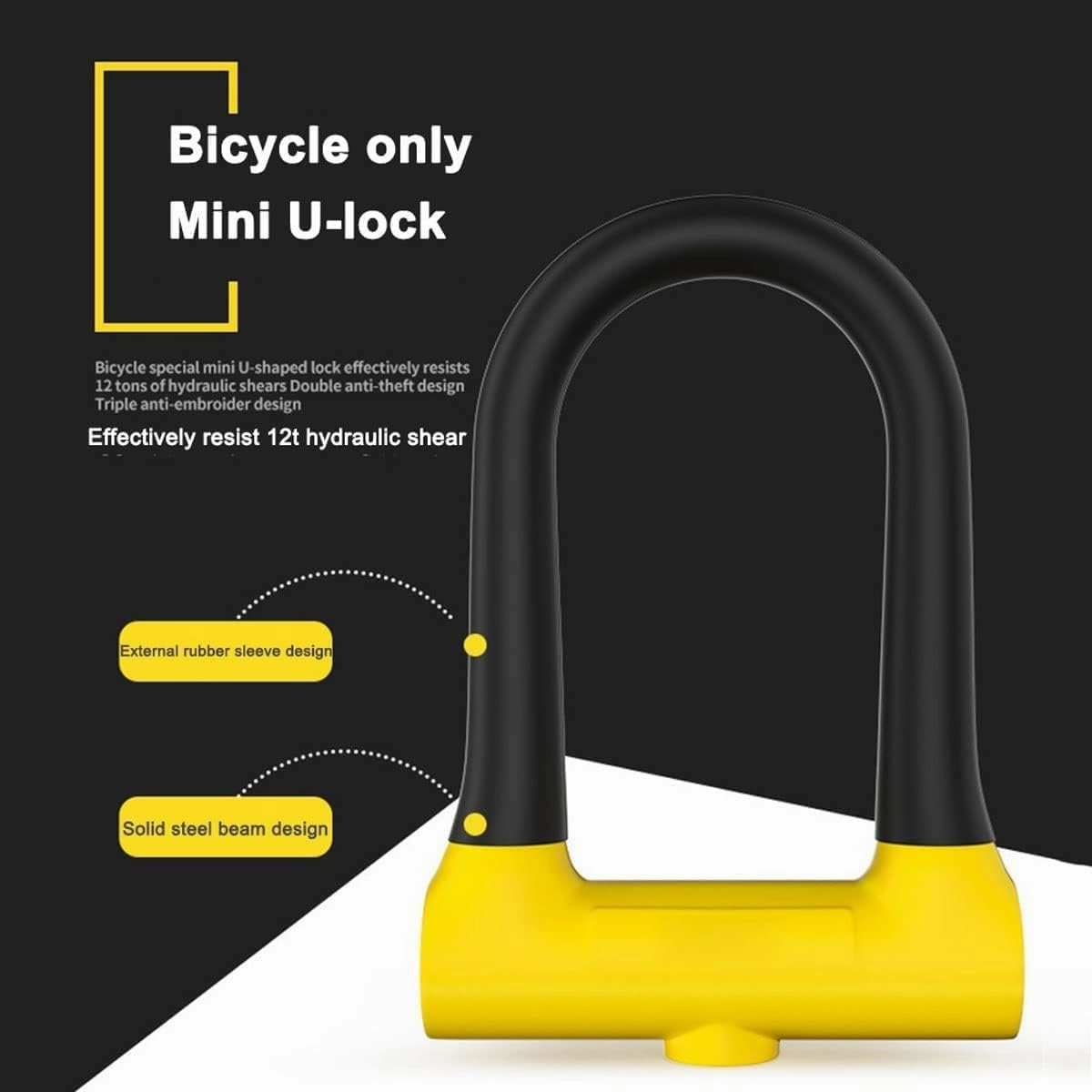 Mountain Bike Anti-Theft Lock,U-Shaped Lock Mountain Electric Bike Wear-Resistant Safety Locks Cycling Riding Accessories Anti-Theft Lock