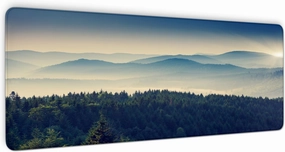 Mountain Desk Mat, Mountains Landscape Waterproof Gaming Mouse Pad, Seamed Edges and Non-Slip Base, Foggy Mountain Keyboard and Mousepad Desk Mat for Work, Office, Home, 31.5 X 11.8 Inch, 3mm Thick