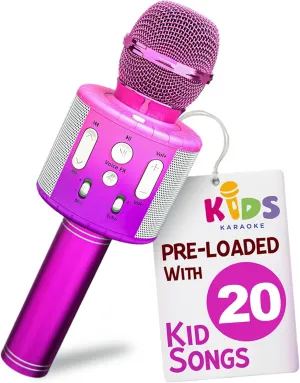 Move2Play, Kids Karaoke Microphone | Includes Pre-Loaded Songs & Bluetooth | Kids Birthday Party Gift | Toy for All Ages 2, 3, 4, 5, 6  Year Old Girls, Boys & Toddlers