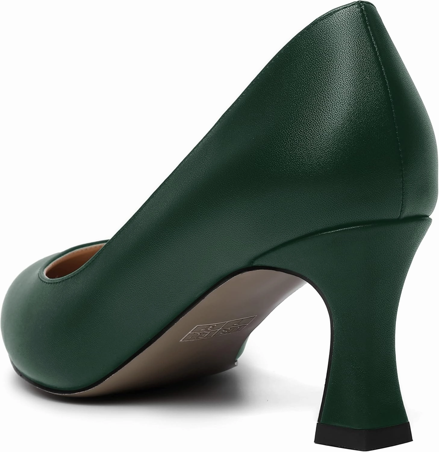 MOVINSTEPS Womens Dress Matte Slip On Office Solid Pointed Toe Spool Mid Heel Pumps Shoes 2.5 Inch