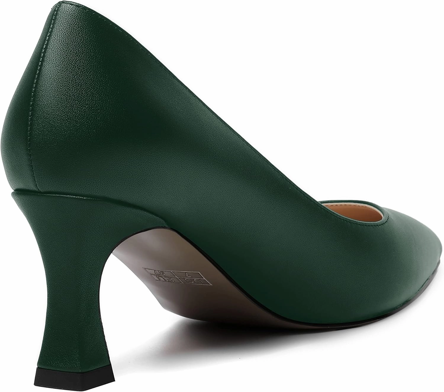 MOVINSTEPS Womens Dress Matte Slip On Office Solid Pointed Toe Spool Mid Heel Pumps Shoes 2.5 Inch