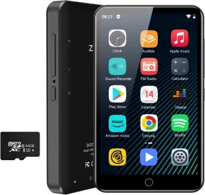 MP3 Player Bluetooth with Spotify, ZAQE 4.0" IPS MP3 Player with Bluetooth and WiFi, Audible,Browser(Removable),Amazon Music, MP4 Music Player Up to 1TB (Black)