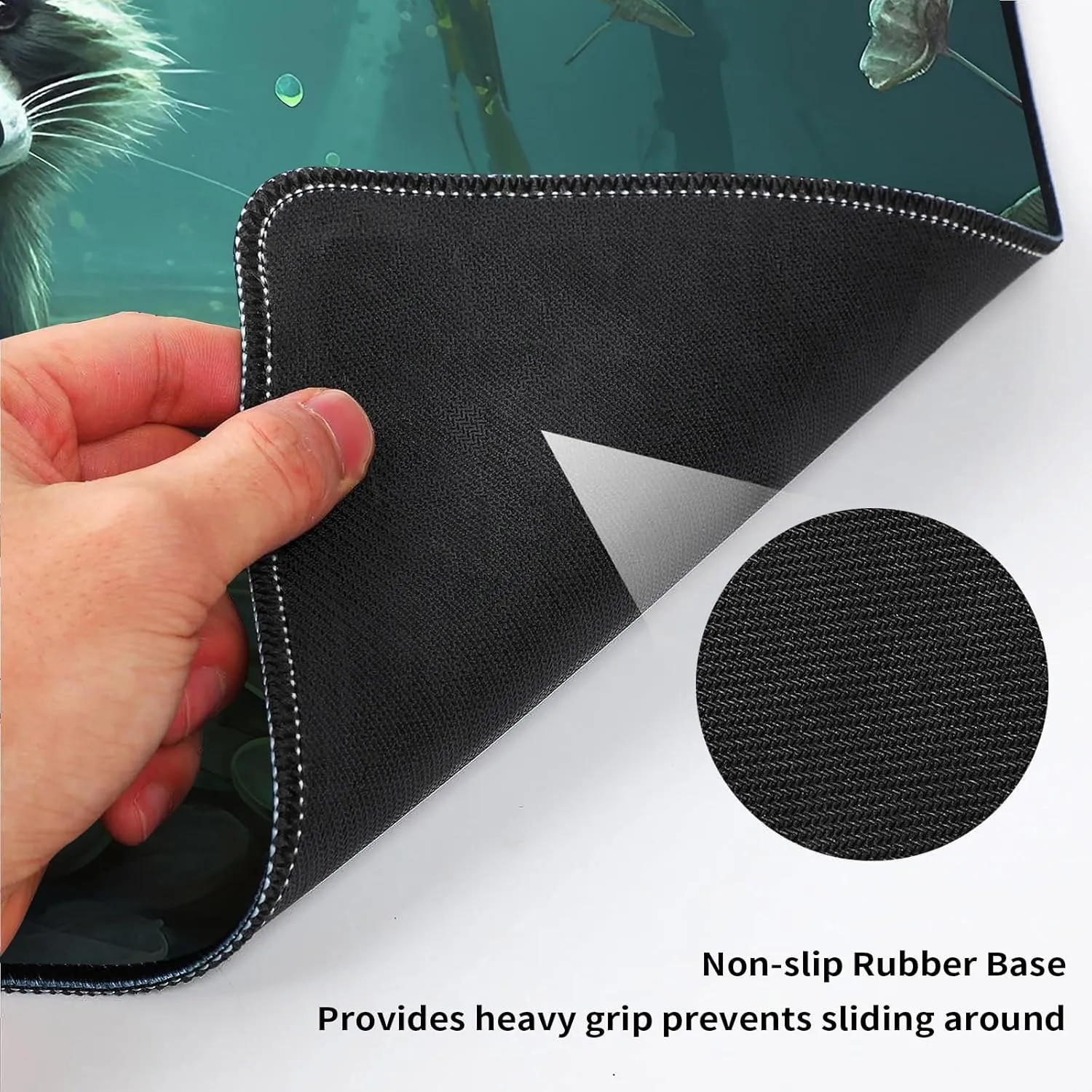 MTG Playmat 24" x 14" with High Elastic Rubber Base Non-Slip Rubber Sole HD Printing for MTG Mat, Magic Mat, Card Playmat, Gaming Mouse Pad, A Raccoon Gold Coin