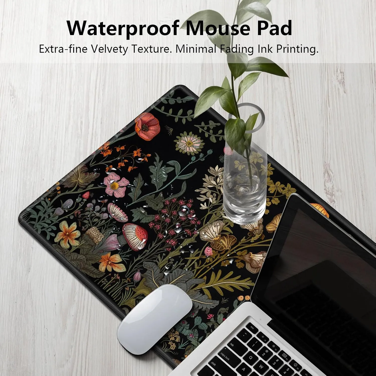 MTG Playmat 24" x 14" With High Elastic Rubber Base Non-Slip Sole HD Printing for Magic Mat Card Gaming Mouse Pad, Mushroom Party