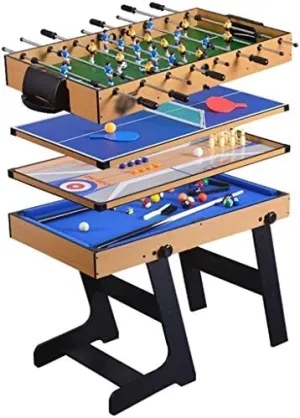 Multi-Function 4 in 1 Steady Combo Game Table, Black Eight Pool Table, air Puck Table ice Hockey Table Multifunctional Household Four in one Pool Table