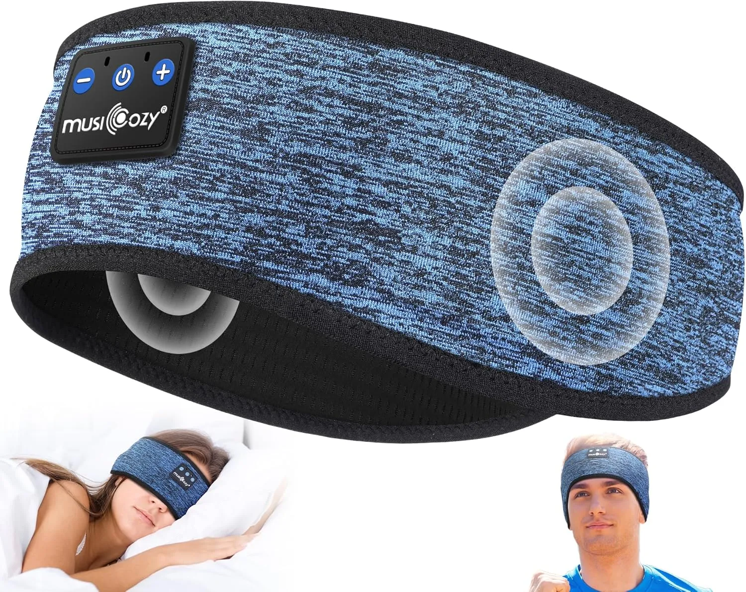 MUSICOZY Sleep Headphones Bluetooth 5.4 Headband, Wireless Earphones Music Sleep Earbuds Sleeping Eye Mask with HD Stereo Speakers for Workout Running Travel Yoga, Ideal Gifts for Women Men