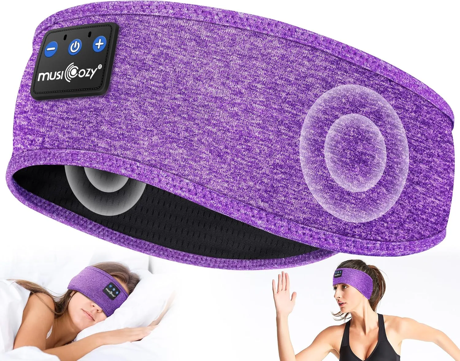 MUSICOZY Sleep Headphones Bluetooth 5.4 Headband, Wireless Earphones Music Sleep Earbuds Sleeping Eye Mask with HD Stereo Speakers for Workout Running Travel Yoga, Ideal Gifts for Women Men